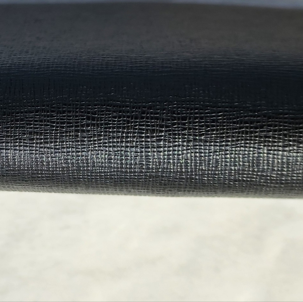 FURLA Saffiano Leather Zip Around Long Wallet Black Gold Logo Women's Italy EUC - Picture 13 of 15